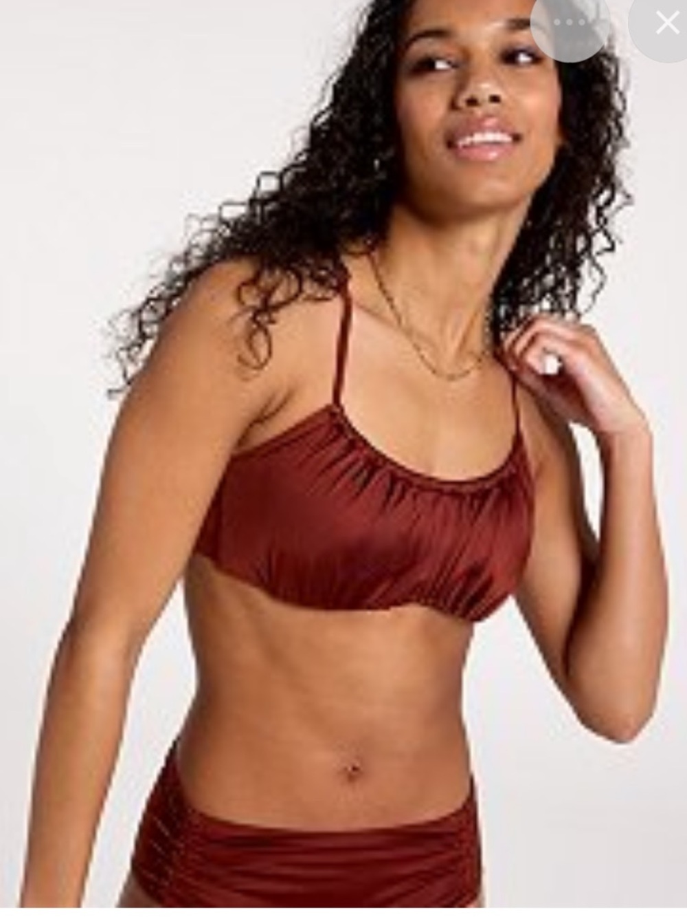 NWT Calia High Waist Scrunch Bikini Size Medium Bottom Small Top Brown